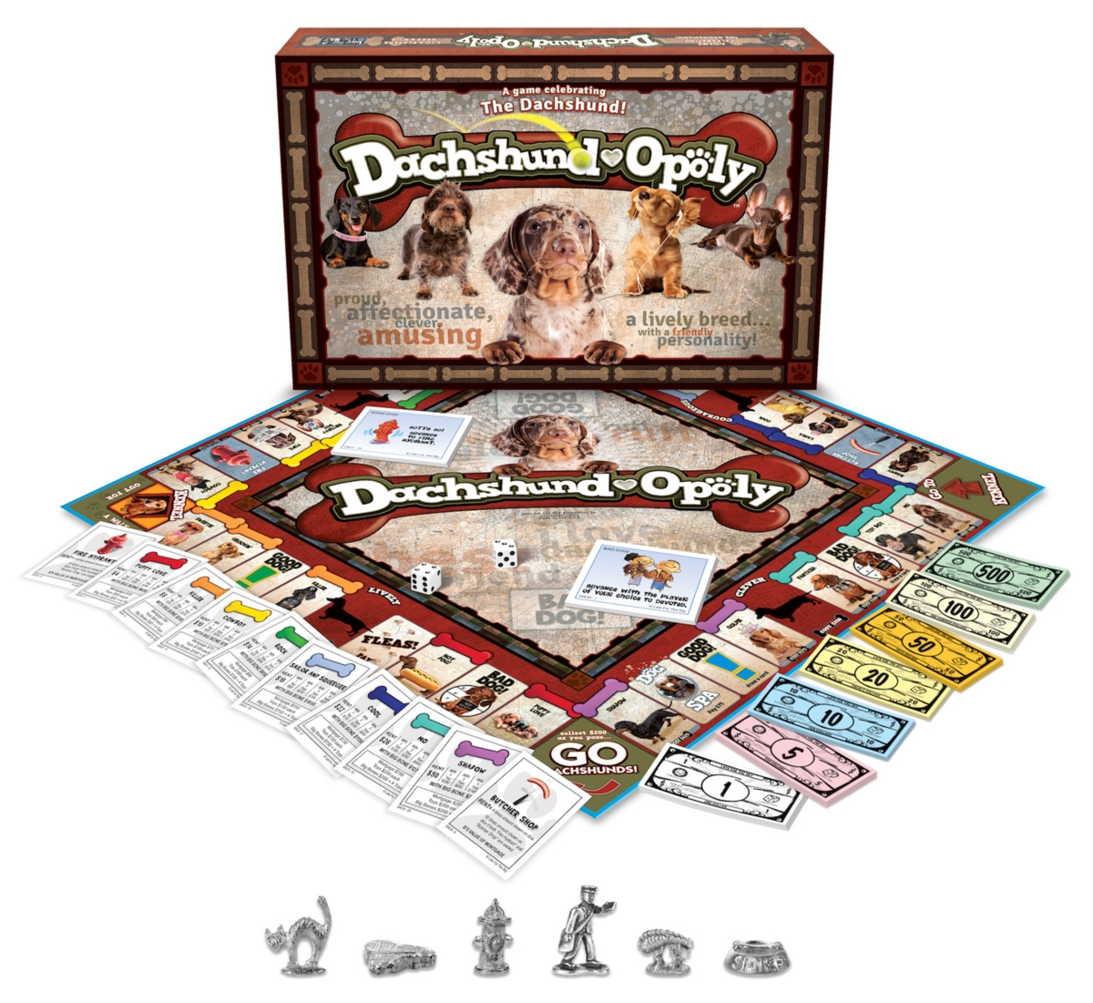 Masterpieces Puzzles Late For The Sky Dachshund-opoly In Multi