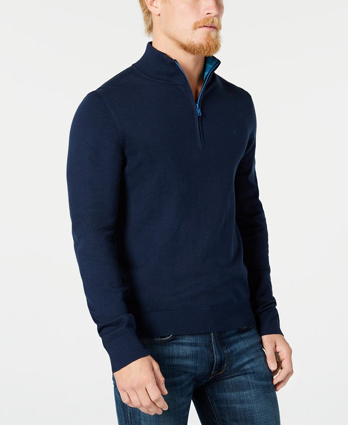 Calvin Klein Men's Quarter-Zip Sweater & Reviews - Sweaters - Men - Macy's