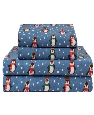 Winter Nights Cotton Flannel Twin Sheet Set Bedding