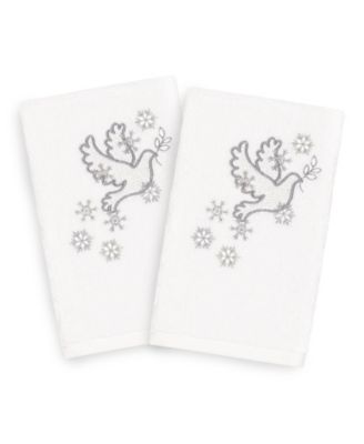 Christmas Dove 100% Turkish Cotton 2-Pc. Hand Towel Set