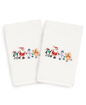 Christmas Skating Party 100% Turkish Cotton 2-Pc. Hand Towel Set