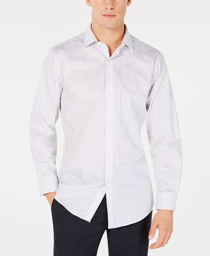 Bar III Men's Slim-Fit Stretch Scattered Dot-Print Dress Shirt, Created ...
