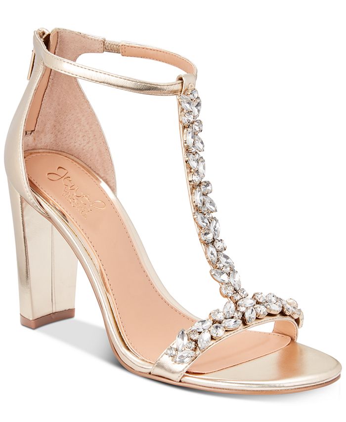 Jewel Badgley Mischka Morley Embellished Evening Sandals - Macy's