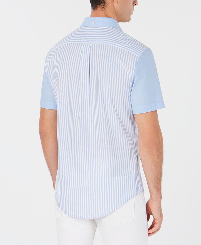 Tommy Hilfiger Men's Wainwright Custom-Fit Colorblocked Stripe Shirt ...