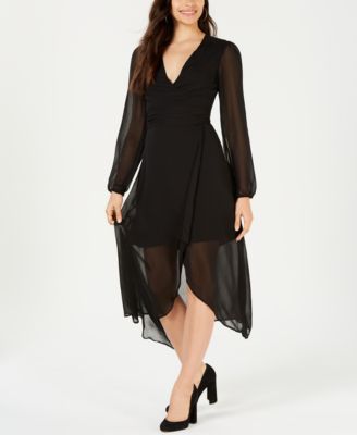 macy's black long sleeve dress