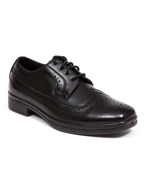Платье DEER STAGS Ace Dress Wing-Tip Dress Comfort Oxford для мальчиков, цвет: Чёрный