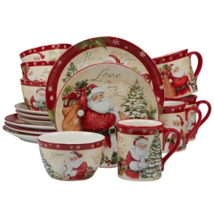 16pc Holiday Wishes Ceramic Dinnerware Set - Certified International