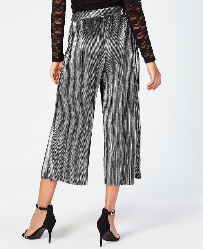 Material Girl Juniors' Pleated Metallic Crop Pants, Created for Macy's ...