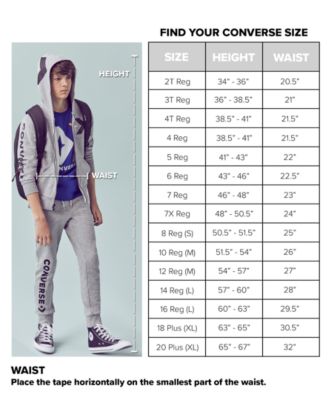 converse hoodie size chart