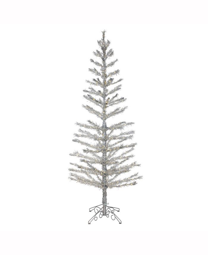 Vickerman 7' X 30" Silver Feather Tree Macy's