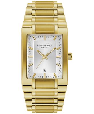 Kenneth Cole New York - Men's Gold-Tone Stainless Steel Tank Bracelet Watch 40mm