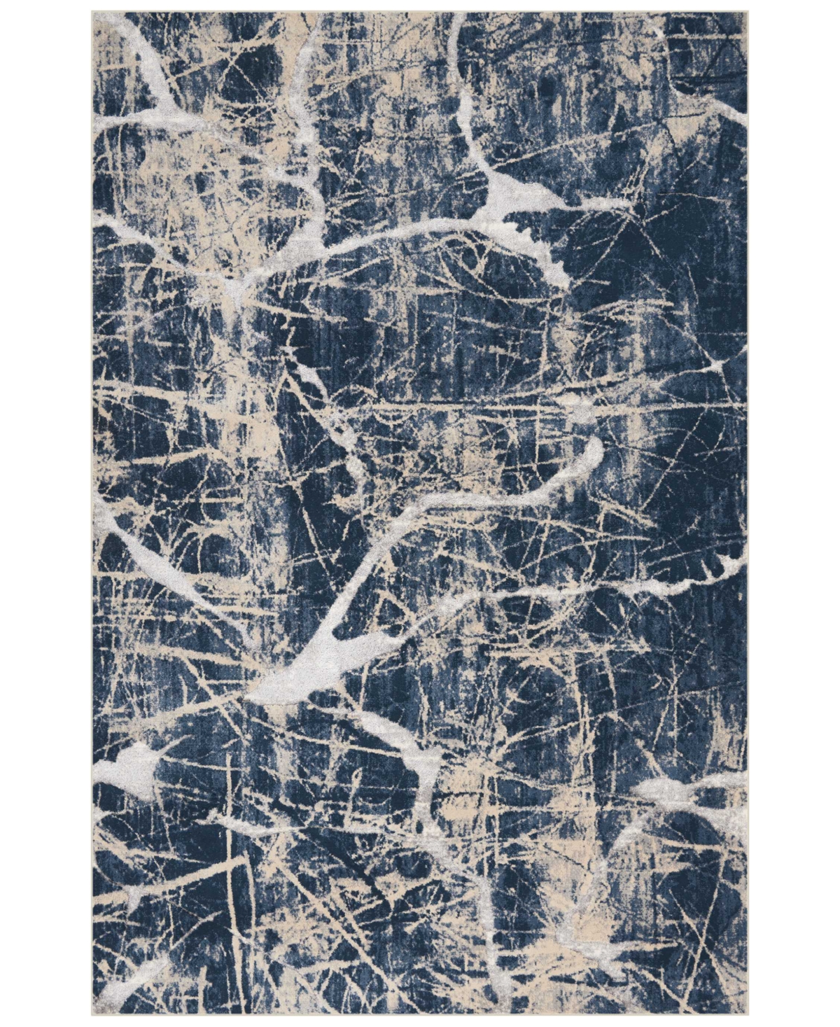 kathy ireland Home KI35 Heritage KI356 Beige/Blue 5'2in x 7'3in Area Rug - Blue