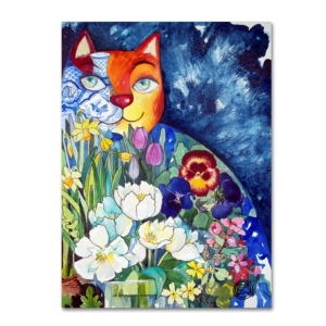 Trademark Global Oxana Ziaka 'spring Cat' Canvas Art In Multi