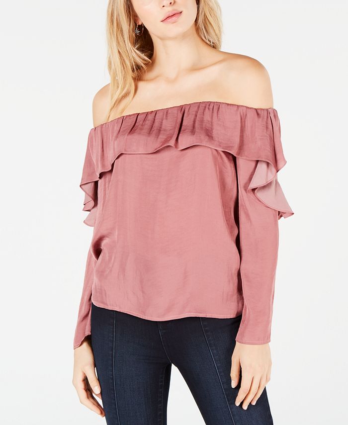 1.STATE Off-The-Shoulder Ruffle Top & Reviews - Tops - Women - Macy's
