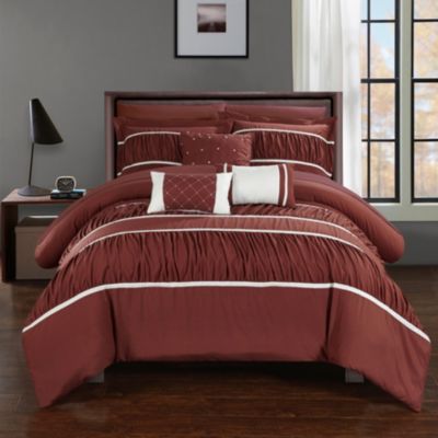 Chic Home - Cheryl 10-Pc. Queen Bed In a Bag Comforter Set