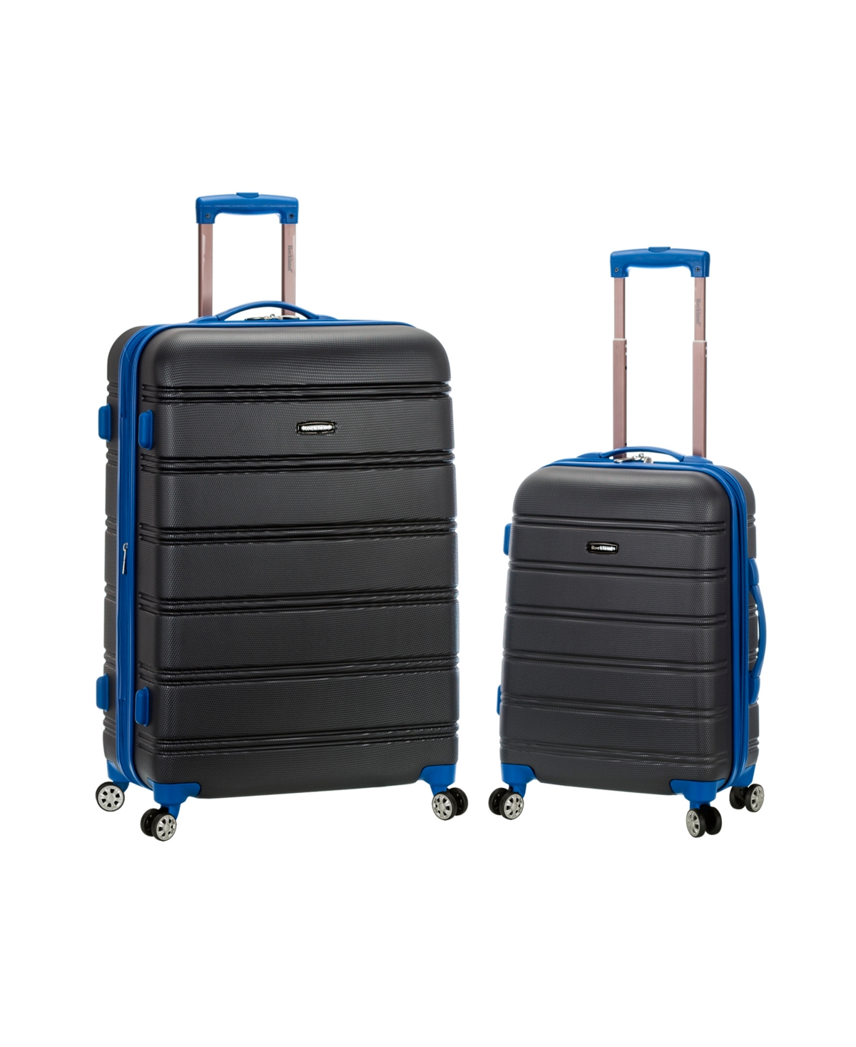 Rockland 2-Pc. Hardside Luggage Set - Grey with Blue Trim