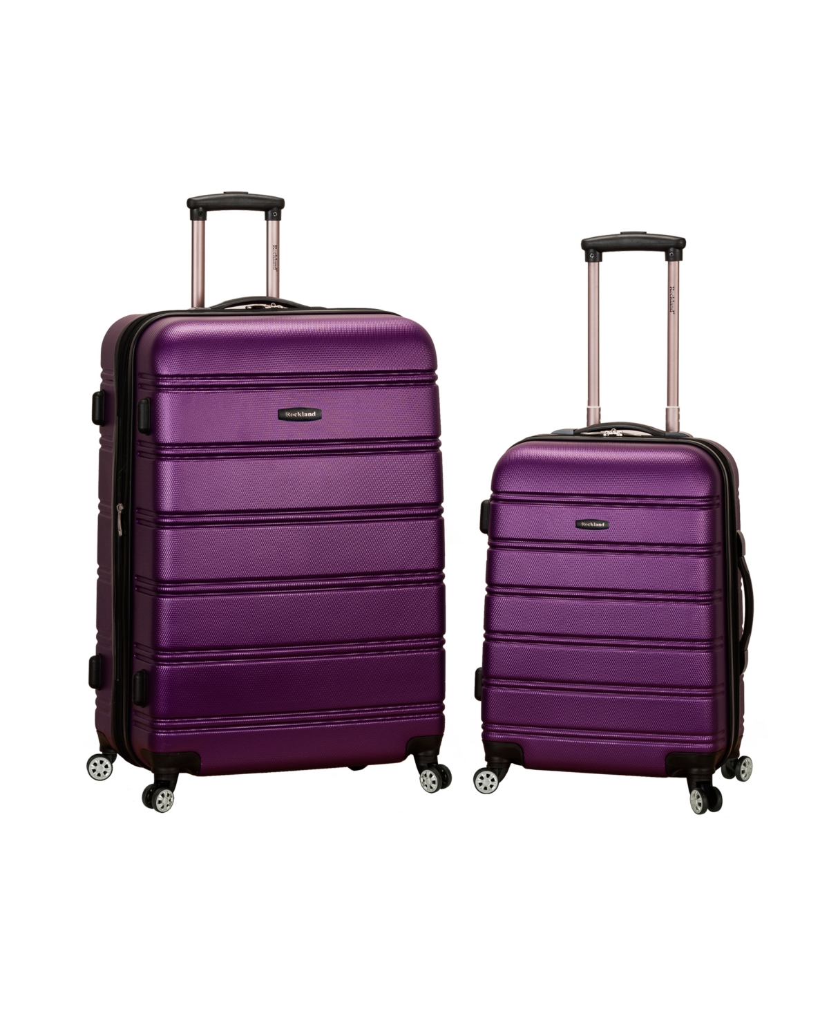 2-Pc. Hardside Luggage Set - Purple with Black Caps