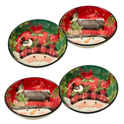 Tracy Porter - Winter's Plaid 4-Pc. Soup/Pasta Bowl
