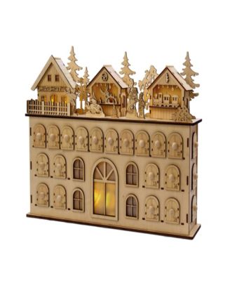 Kurt Adler - 13-Inch LED Wooden Advent Calendar Decoration