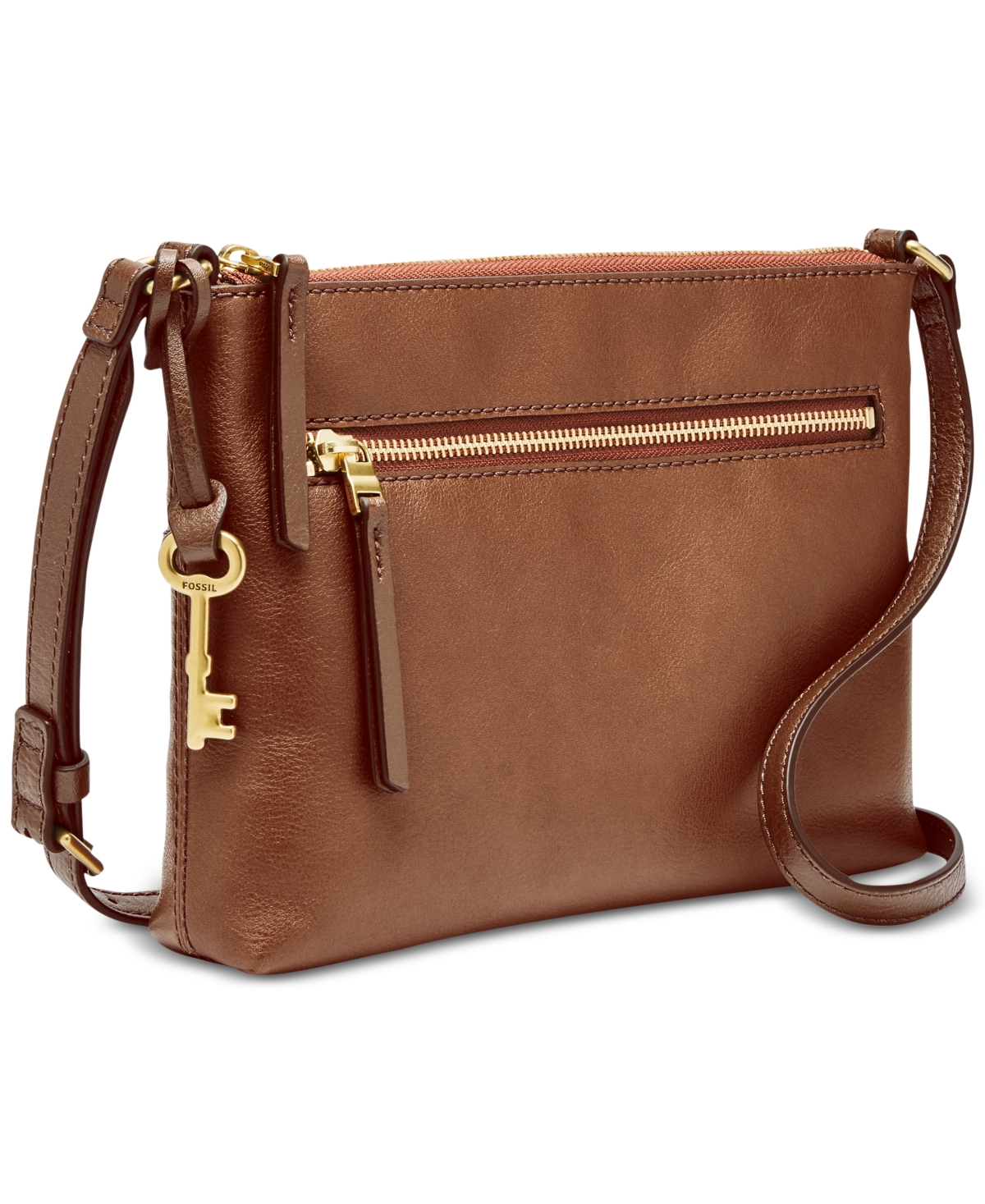 Fossil Fiona Small Crossbody In Brown,gold