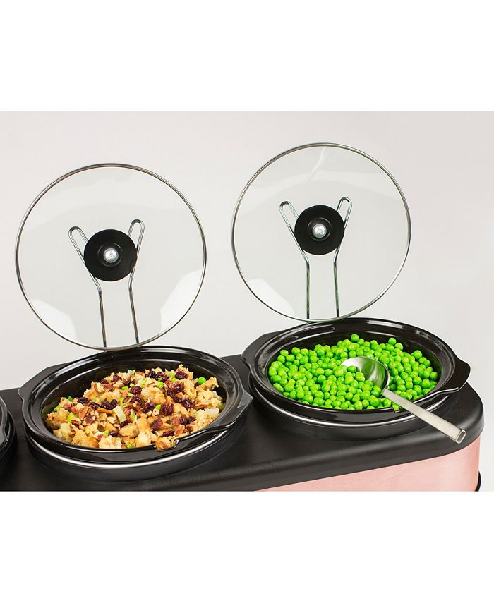 Ronco HomeCraft 3Station 2.5Quart Round Slow Cooker Buffet Copper