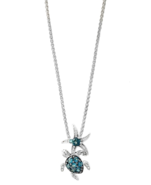image of Effy Blue Topaz (9/10 ct.t.w.) and Diamond Accent Pendant in Sterling Silver