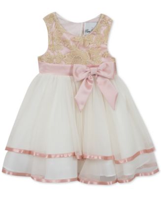 Rare Editions Baby Girls Embroidered Dress - Macy's