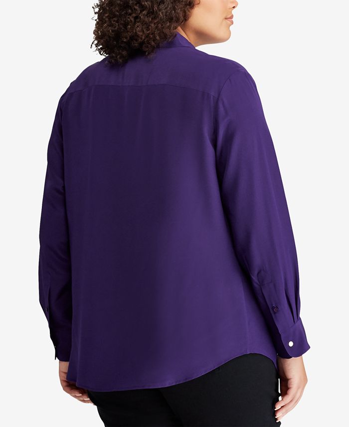 Lauren Ralph Lauren Plus Size Silk Shirt & Reviews - Tops - Plus Sizes ...