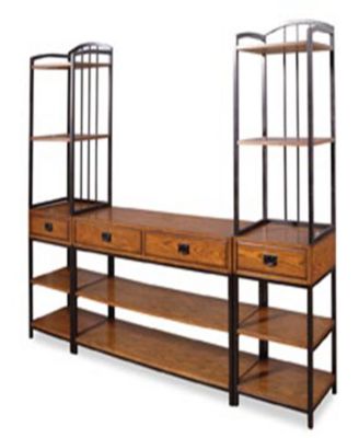 Home Styles - Modern Craftsman Distressed Oak 3PC Ent Center