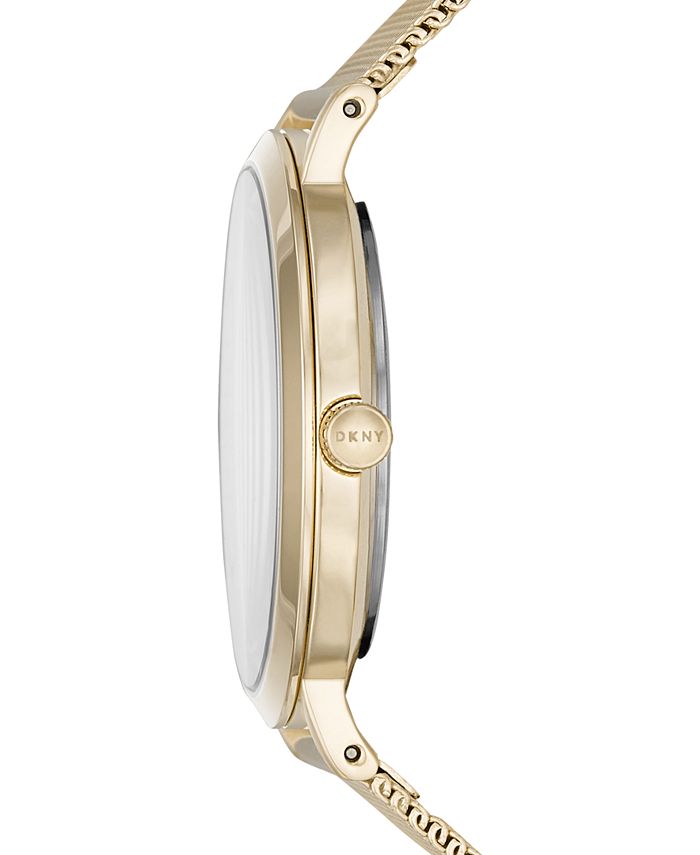 DKNY Women's Minetta Gold-Tone Stainless Steel Mesh Bracelet Watch 36mm ...