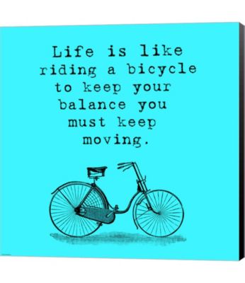 Metaverse Blue Einstein Bicycle Quote Square by Veruca Salt Canvas Art ...