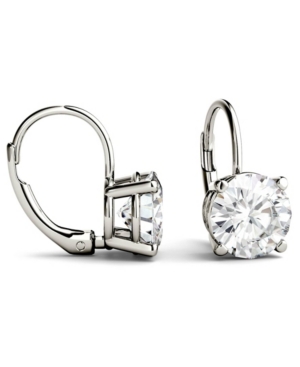 Charles & Colvard Moissanite Leverback Earrings (3 Ct. T.w. Diamond Equivalent) In 14k White Or Yellow Gold In White Gold