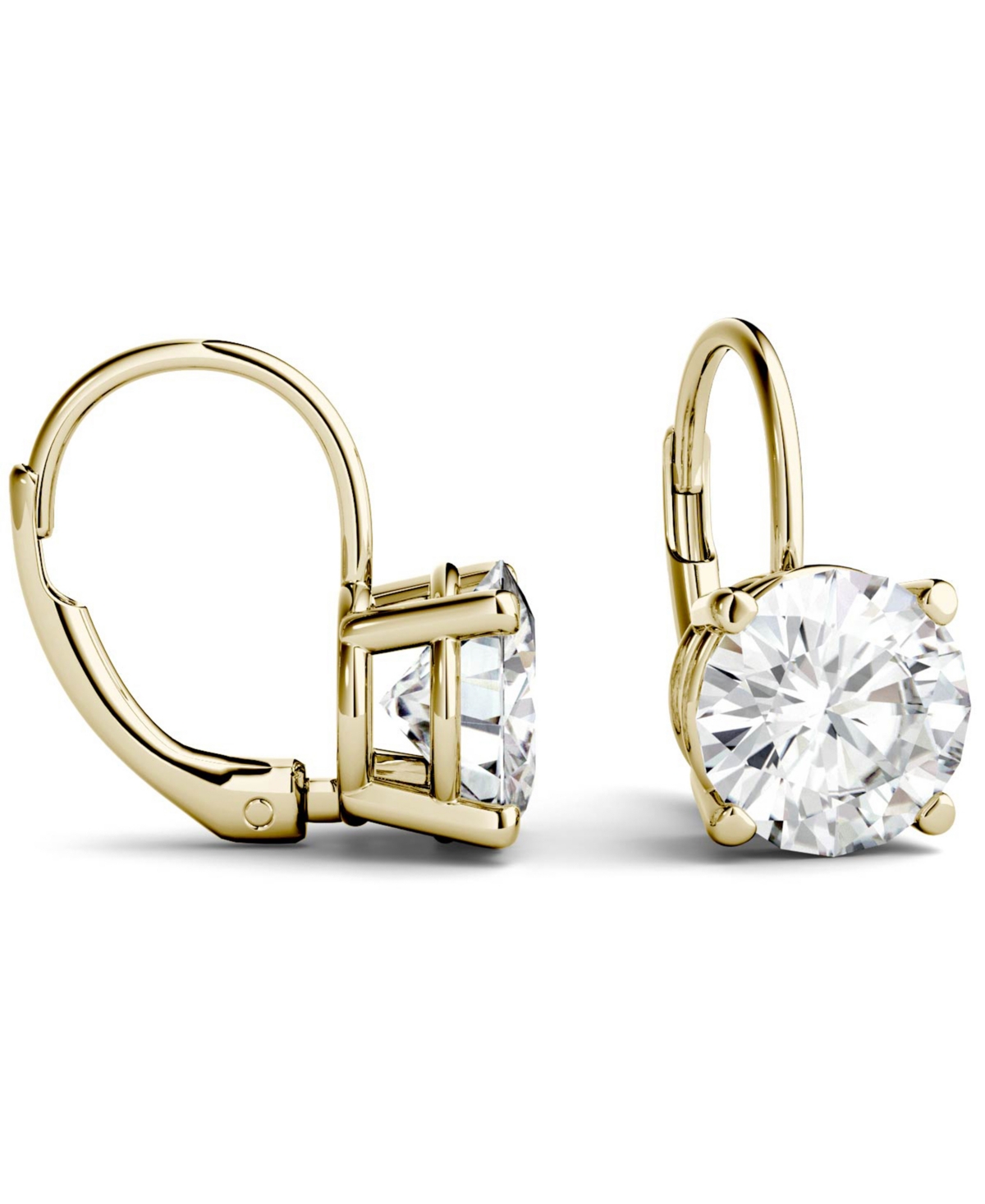 Charles & Colvard Moissanite Leverback Earrings (3 Ct. T.w. Diamond Equivalent) In 14k White Or Yellow Gold