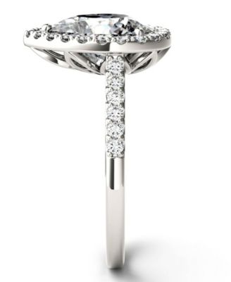 Moissanite Pear Halo Ring (2-5/8 ct. tw. Diamond Equivalent) in 14k White Gold