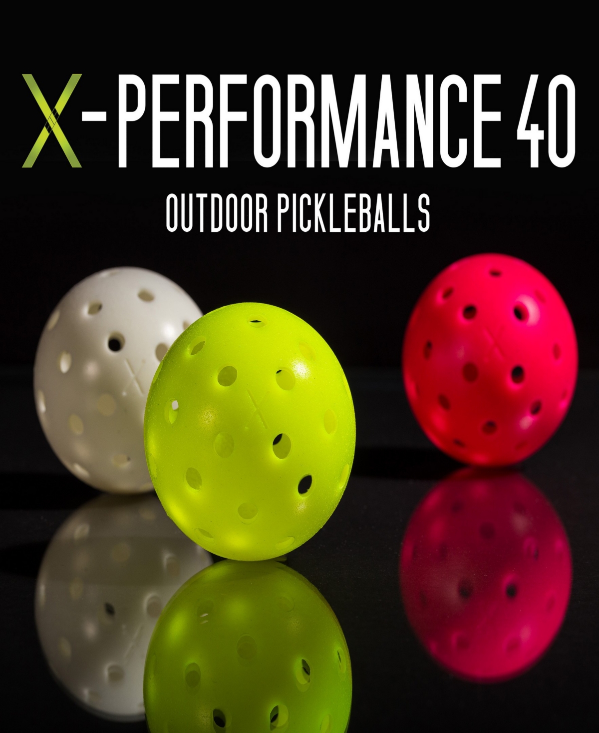 X-40 Performance Outdoor Pickleballs - United Stes - Uspa Approved (12 Pack)