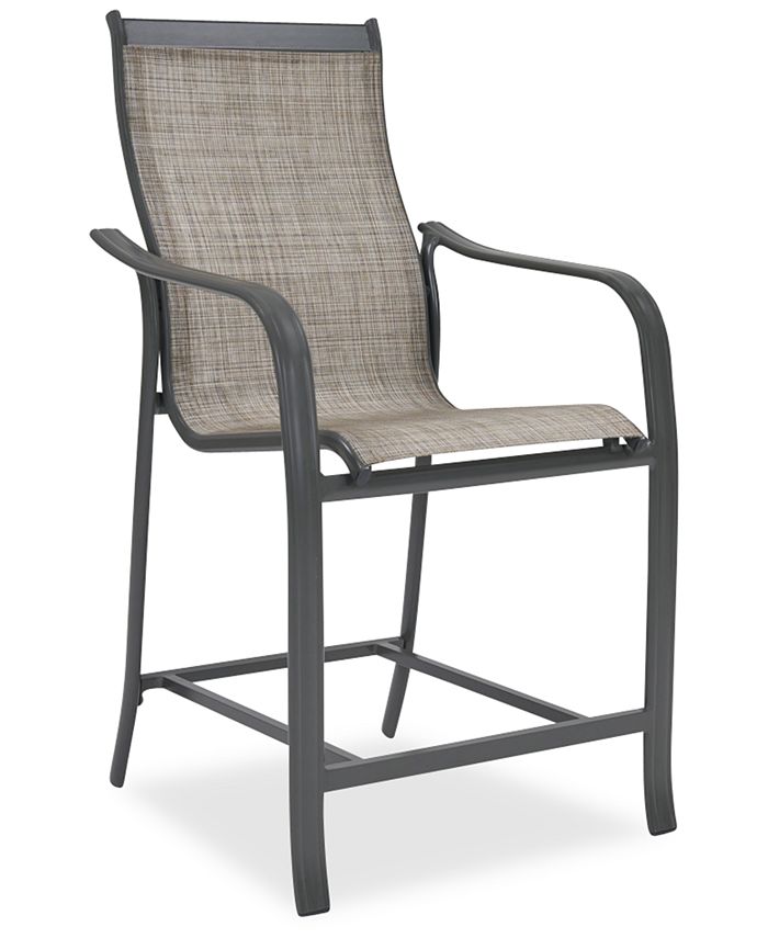 Furniture CLOSEOUT! Reyna Aluminum Outdoor Bar Chair, Created For Macy