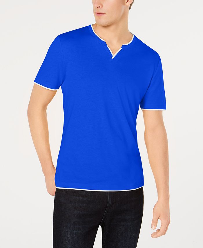 INC International Concepts INC Men's Split-Neck T-Shirt, Created for ...