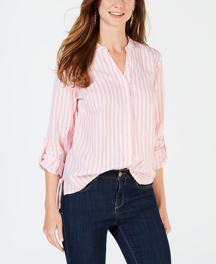 Style & Co Printed ButtonDown Cotton Shirt, Created for Macy's Macy's