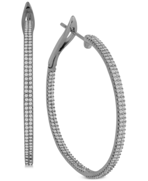 image of Diamond Double Row In & Out Hoop Earrings (1 ct. t.w.)