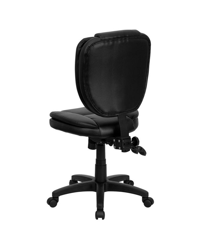 Flash Furniture MidBack Black Leather Multifunction Ergonomic Swivel