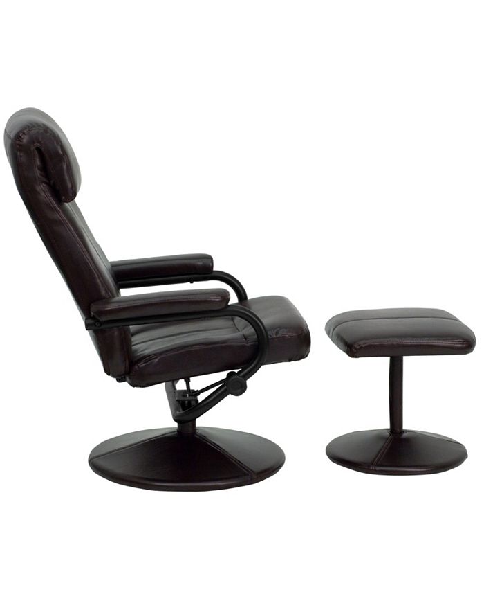 Flash furniture contemporary leather hotsell recliner and ottoman base