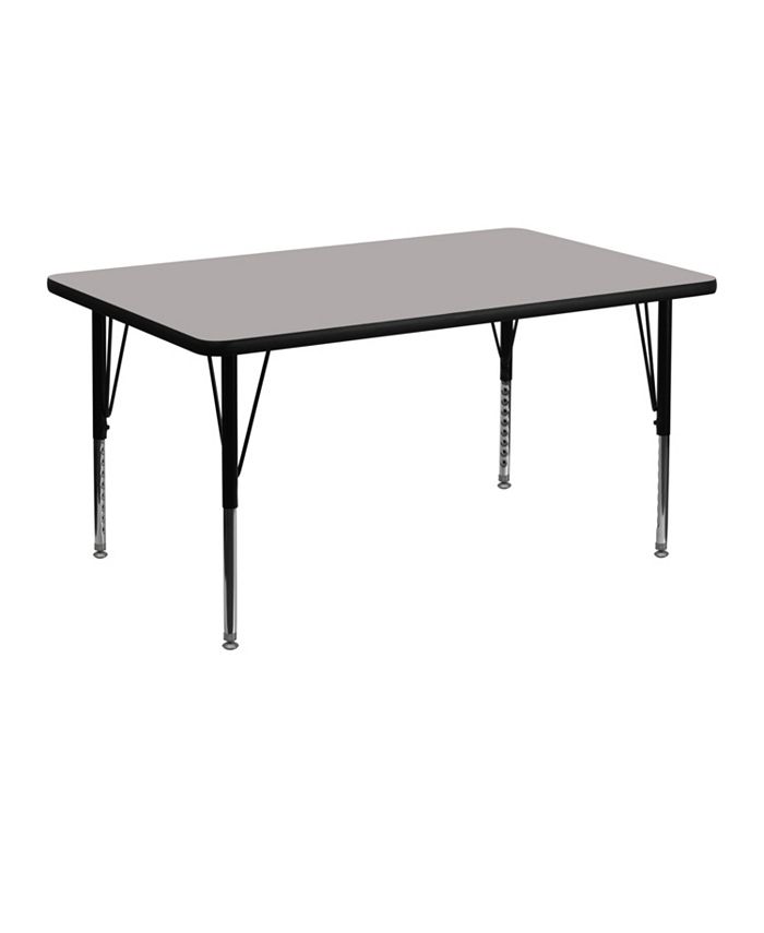 Flash Furniture 30''W X 48''L Rectangular Grey Hp Laminate Activity