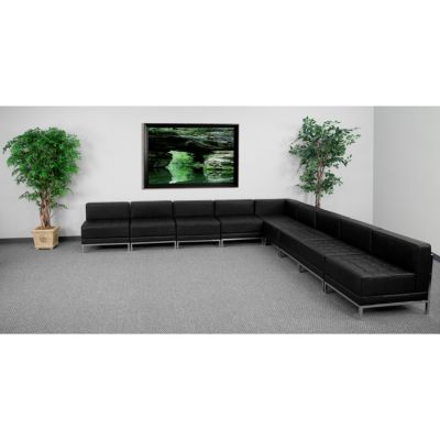 Flash Furniture Hercules Imagination Series Black Leather Sectional ...