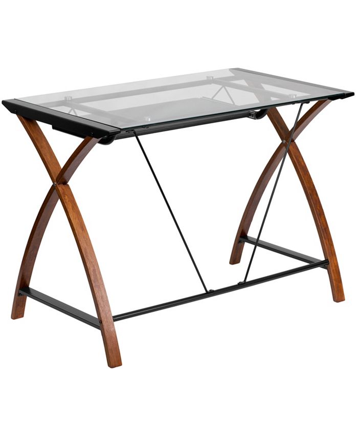 Flash Furniture Glass Computer Desk With PullOut Keyboard Tray Macy's