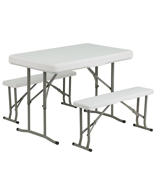 Flash Furniture Plastic Folding Table And Bench Set Reviews