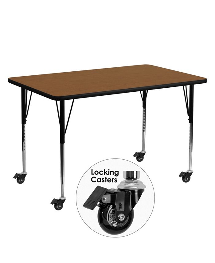 30''W x 60''L Rectangular HP Laminate Activity Table - Standard Height Adjustable Legs