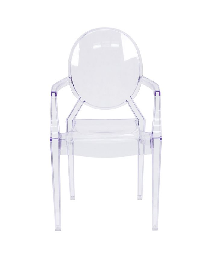 Flash Furniture Ghost Chair With Arms In Transparent Crystal Macy's