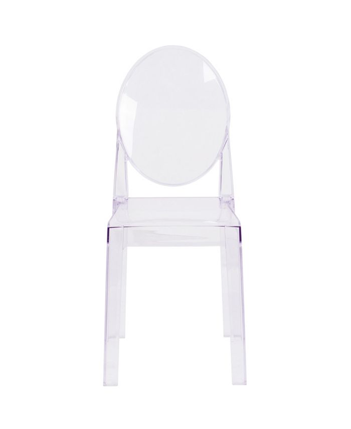 Flash Furniture Ghost Chair With Oval Back In Transparent Crystal