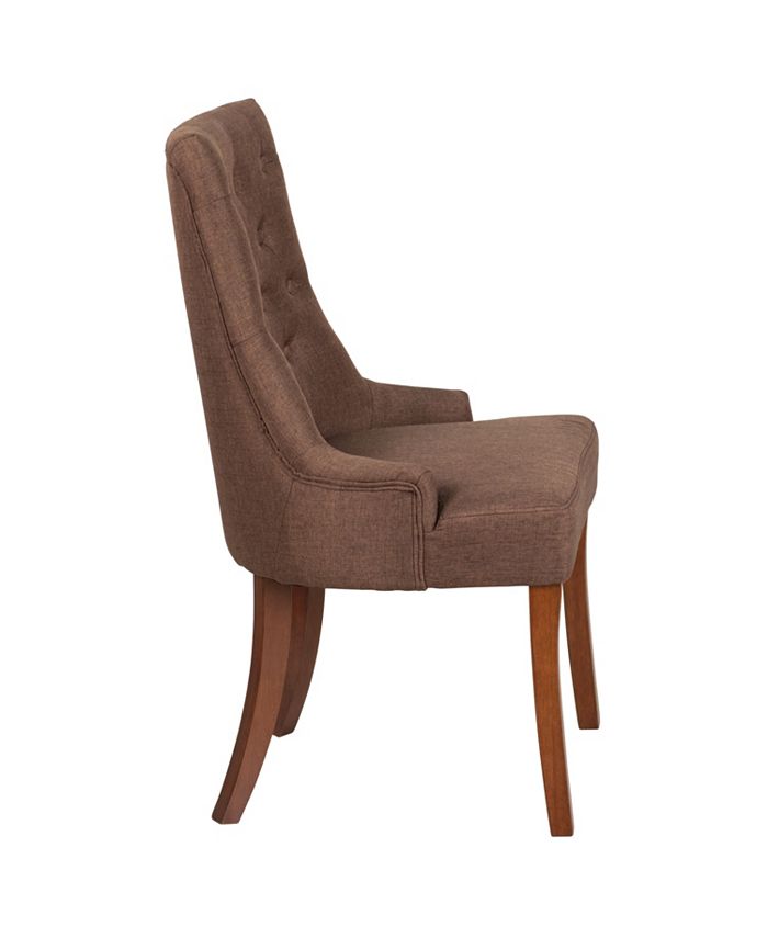 HERCULES Paddington Series Tufted Chair with Curved Mahogany Legs main image 0