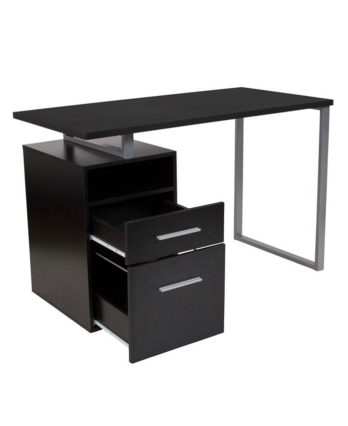 Flash Furniture Harwood Dark Ash Wood Grain Finish Computer Desk With